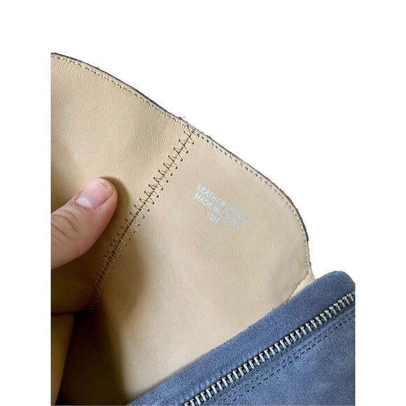 J/Slides Nila Gray Suede Women’s Chunky Boots size 10 Pull On Leather Platform S - Picture 3 of 13